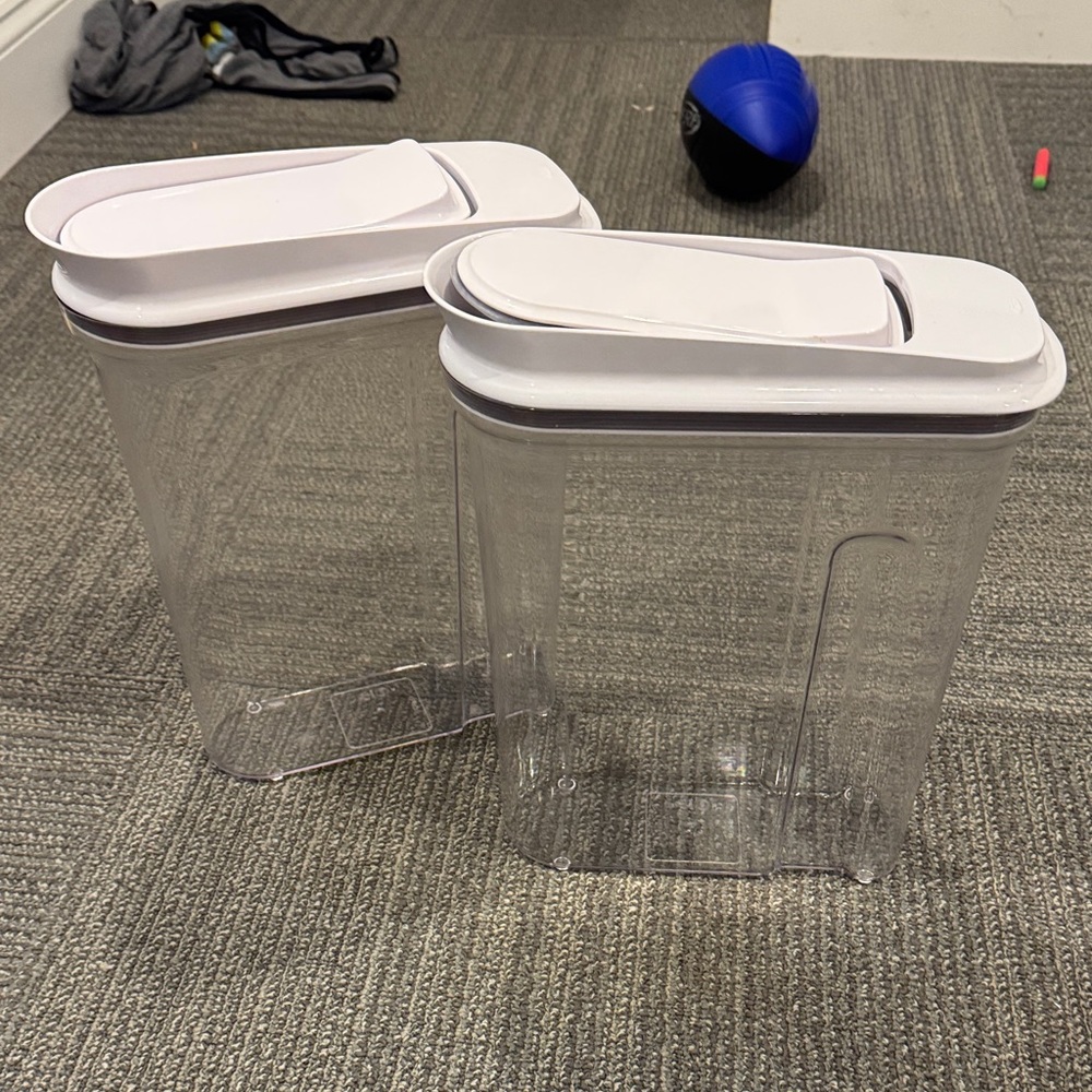 Clear Plastic Storage Containers with White Lids